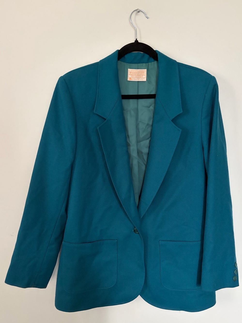Pendleton 100% Virgin Wool Single-Button Blazer Jacket Made in USA - Size 14